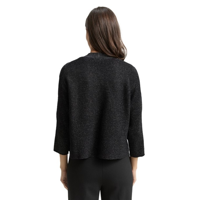 Tom Tailor kort vest glitter zwart