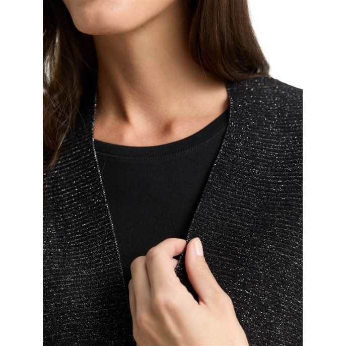 Tom Tailor kort vest glitter zwart
