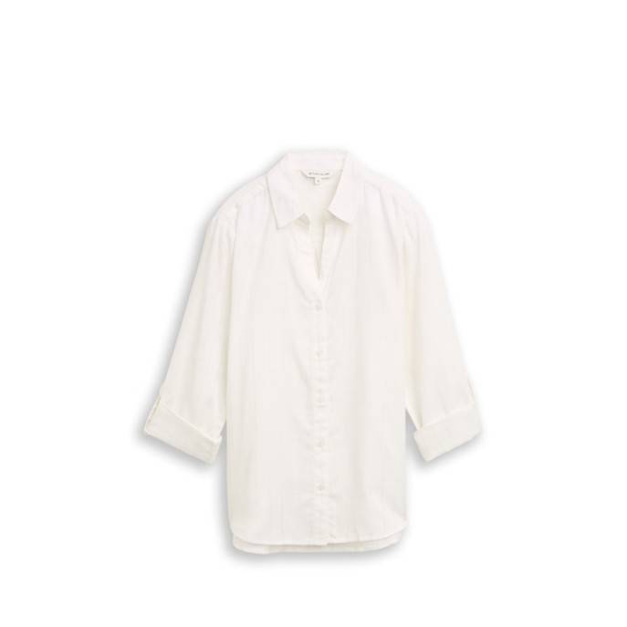 Tom Tailor dames blouse lurex streep Offwhite