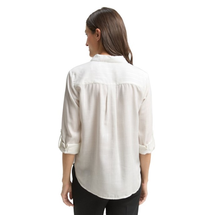Tom Tailor dames blouse lurex streep Offwhite