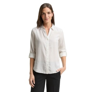 Tom Tailor dames blouse lurex streep Offwhite