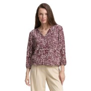Tom Tailor blouse print wijnrood roze offwhite