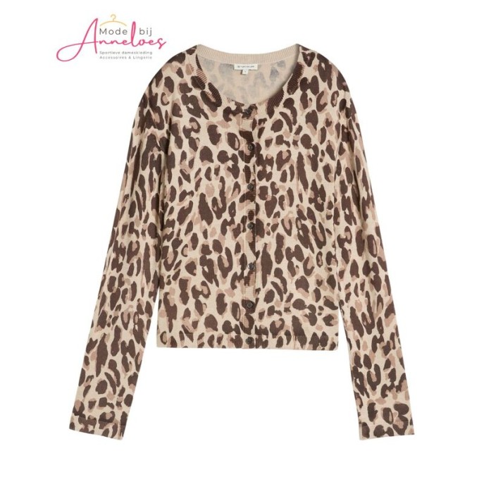 Tom Tailor Damesmode vest knit printed Leopard 1053387 Tom Tailor Damesmode vest knit printed Leopard 1053387