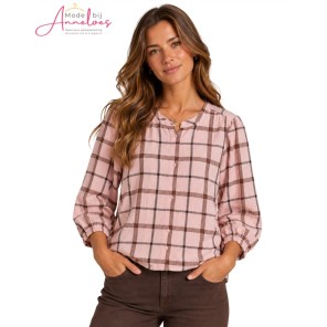 Tom Tailor dames blouse 1052595 Ruit Roze bruin Tom Tailor dames blouse 1052595 Ruit Roze bruin