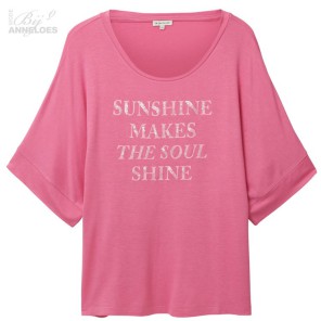 T-shirt batwing frontprint - Pink