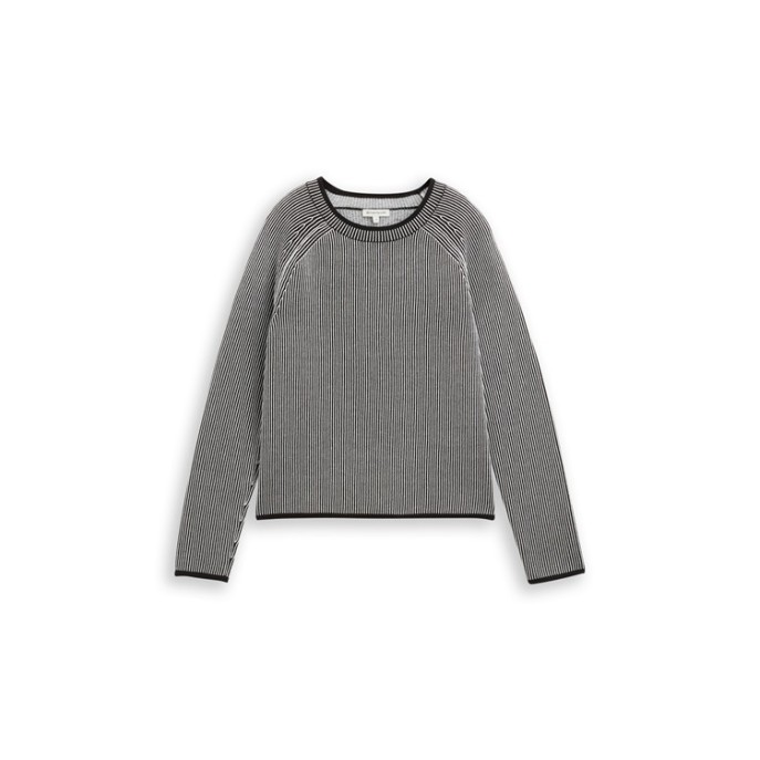 Tom Tailor trui streep Marine Ecru