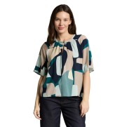 Tom Tailor blouse modern shape Groen taupe marine