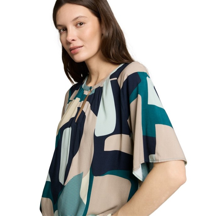 Tom Tailor blouse modern shape Groen taupe marine