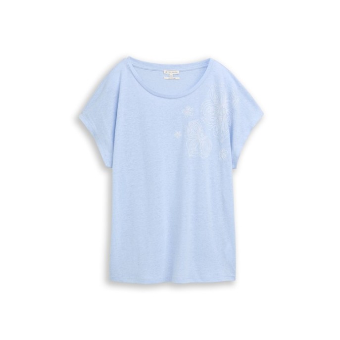 Tom Tailor dames tshirt 1051211 borduring Licht Blauw