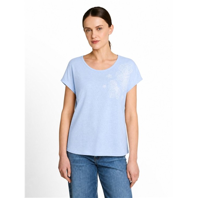 Tom Tailor dames tshirt 1051211 borduring Licht Blauw