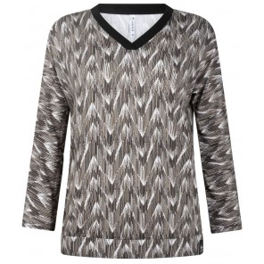 S Blouson shirt print vhals - Zwart taupe