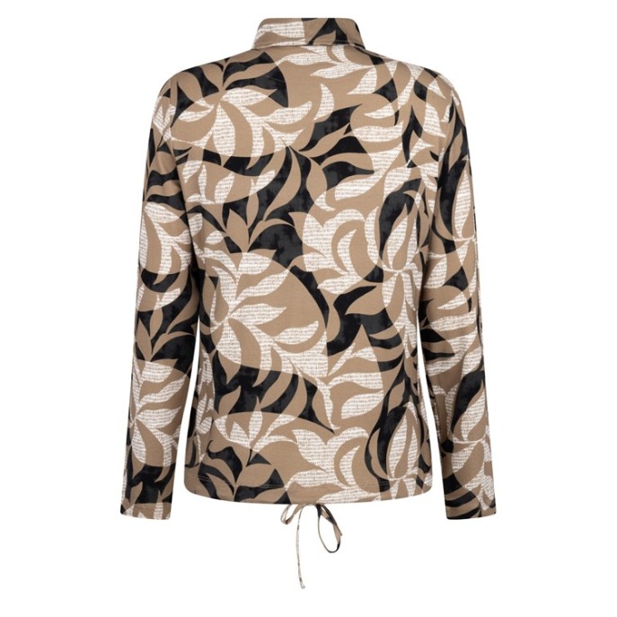 ZOSO Blouse Patty Camel Zwart ecru print