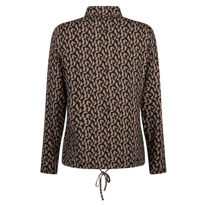 ZOSO Blouse Pia Camel Zwart print
