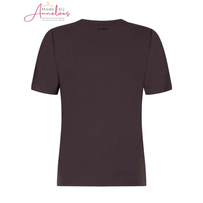 Zoso T-shirt Britt Tekst glitter - Espresso Zoso T-shirt Britt Tekst glitter - Espresso