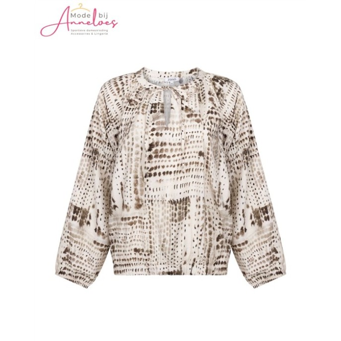 Zoso Blouse Naomi print Ivory Espresso Zoso Blouse Naomi print Ivory Espresso