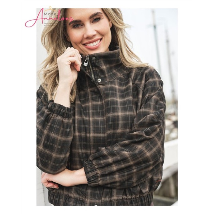 Zoso Jasje Thirza geruit print - Espresso/Black