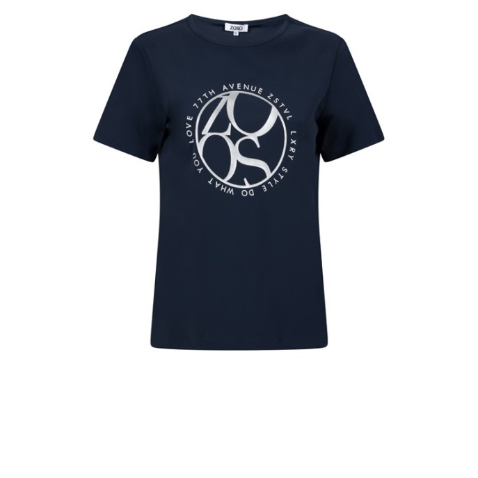 ZOSO T-shirt travel KM opdruk Marine