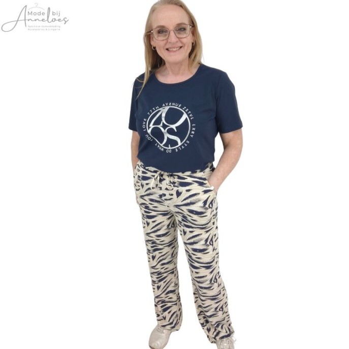 ZOSO T-shirt travel KM opdruk Marine