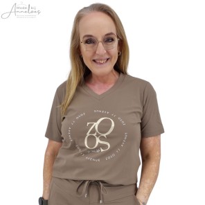 Z ZOSO T-shirt Julia opdruk Taupe