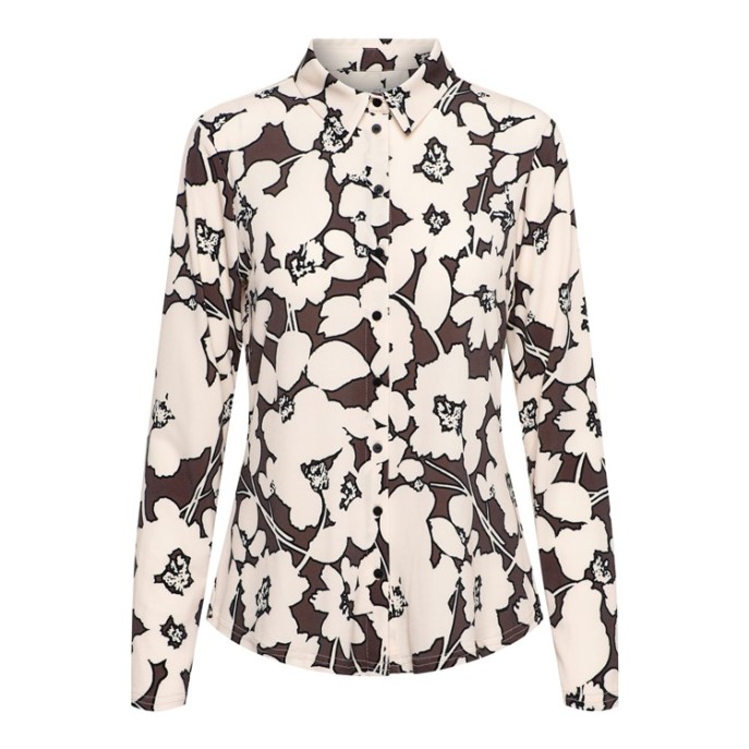 Andco blouse Lotte big flower Chocolate