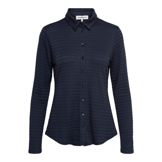AndCO Blouse Lotte relief Zwart