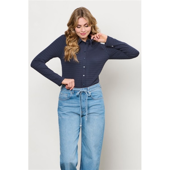 AndCO Blouse Lotte relief Zwart